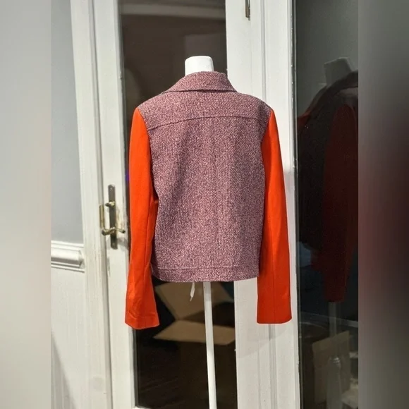 🧥NWOT CLASSIQUE ENTIER SHORT TWEED AND ORANGE JACKET🧥 - Picture 5 of 13